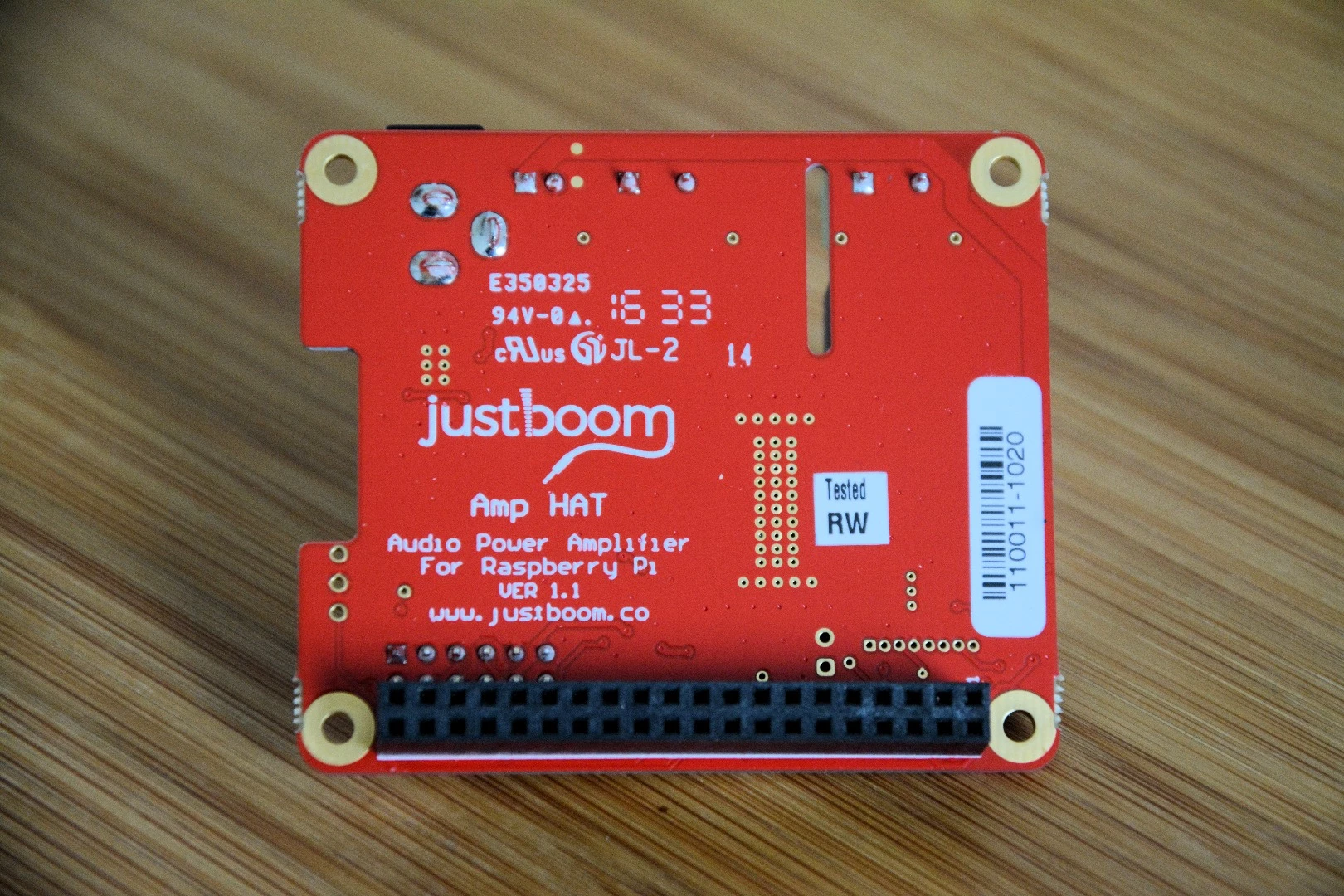 JustBoom AMP HAT・Raspberry Pi3B+
